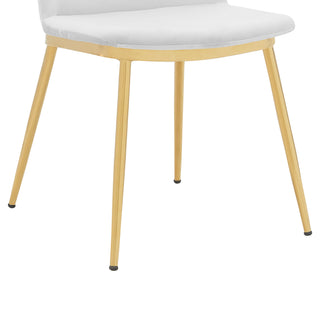 Sunvega Modern Velvet Upholstered Dining Chairs with Gold Metal Legs Set of 2