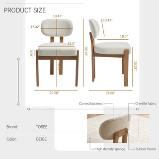 Sunvega Modern Upholstered Wooden Dining Chairs Set of 2 for Small Spaces