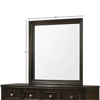 Sunvega Sand Colored Beveled Glass Poster Mirror with Metal Accents