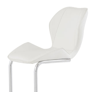 Sunvega 4-Piece White Bar Stool Set with Bucket Seats and Metal Footrest