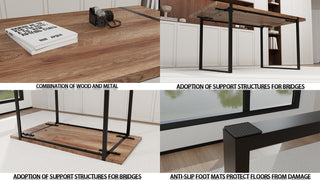 Sunvega Modern Industrial Rectangular MDF Dining Table for 4-6 People
