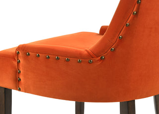 Sunvega Two-Tone Beige Fabric Side Chair with Reclaimed Gray Finish and Nailhead Trim