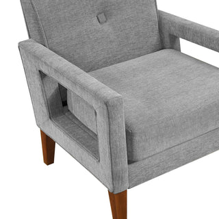 Sunvega Modern Gray Chenille Loveseat with Pocket Coils and Solid Wood Legs