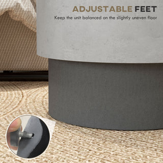 Sunvega Imitation Cement Finish Round Side Table with 4 Adjustable Feet for Indoor Outdoor
