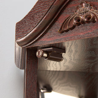 Sunvega Antique Glass Corner Curio Cabinet with Adjustable Shelves and Built-in Light