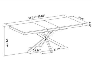 Sunvega Antique Wood Top Rectangular Stretch Dining Table with Storage Box and Black Iron Base