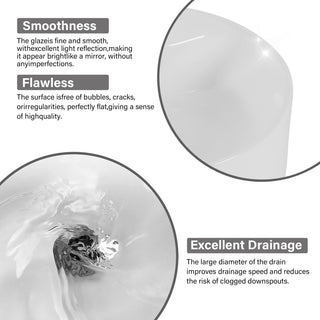 Sunvega White Ceramic Countertop Basin with High-Gloss Stain-Resistant Finish