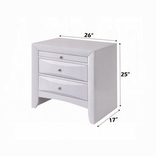 Sunvega Modern Black Nightstand with Two Storage Drawers and Pull Out Tray