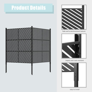 Sunvega 47x47 Inch All-Weather No-Dig Privacy Screen Fence Panels for Equipment Enclosure