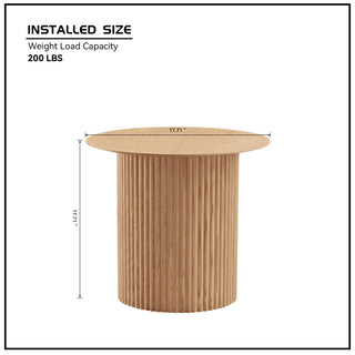 Sunvega Mid Century Modern Round Fluted Side Table for Living Room Bedroom
