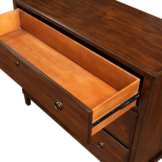 Sunvega Brown 3-Drawer Dresser with Antique Bronze Ring Hardware and Veneer