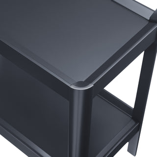 Sunvega White Modern Nightstand with Two Spacious Shelves and Rounded Corners