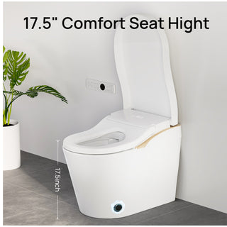 Sunvega Tankless Smart Toilet with Bidet, Auto Flush, Heated Seat, and Foam Shield
