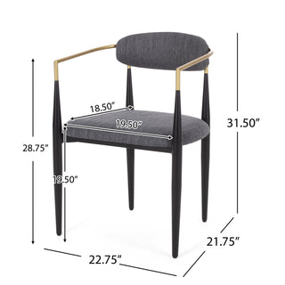 Sunvega Modern Upholstered Dining Chairs with Gold Accent Iron Frame Set of 2