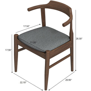 Sunvega Mid-Century Modern Leather Dining Chair Set of 2 for Living Room