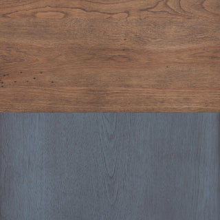 Sunvega 3-Drawer Nightstand with Corduroy Blue Finish and Antique Pewter Hardware
