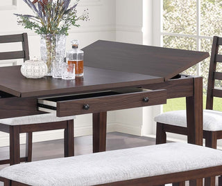 Sunvega Walnut Color Cushion Padded Seat Dining Room Bench in Contemporary Style