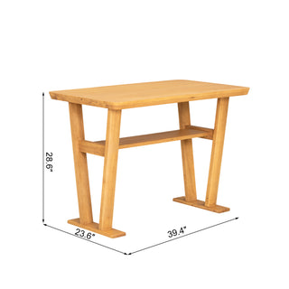 Sunvega Modern Farmhouse Solid Wood Expandable Dining Table with Storage