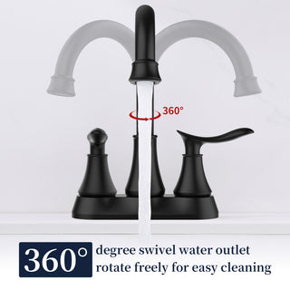 Sunvega Oil Rubbed Bronze 2-Handle Bathroom Faucet with Pop-up Drain