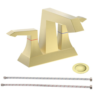 Sunvega Modern Brushed Nickel Bathroom Faucet with Drain and Supply Kits