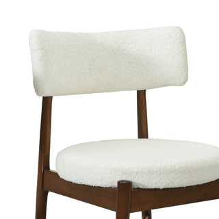 Sunvega Mid Century Modern Counter Stool Set of 2 with Upholstered Boucle Seat