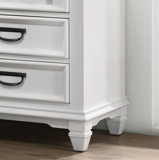 Sunvega Weathered White and Gray Modern Farmhouse Nightstand with 3 Spacious Drawers