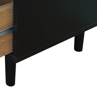 Sunvega Modern Natural Rattan 6 Drawer Dresser with Wood Legs for Bedroom Storage