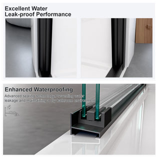 Sunvega 44-48 Inch Wide 72 Inch High Semi-Frameless Double Sliding Shower Door