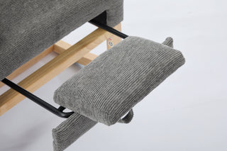 Sunvega Modern Upholstered Nursery Glider Rocking Chair with High Backrest and Side Pocket