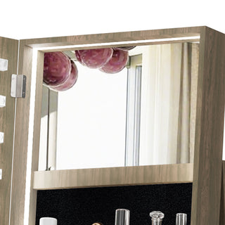 Sunvega Jewelry Cabinet Armoire with Full Length Mirror and Lockable Storage