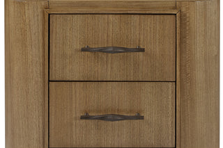 Sunvega Modern Eucalyptus Veneer Nightstand with Soft Close Drawers and USB Port
