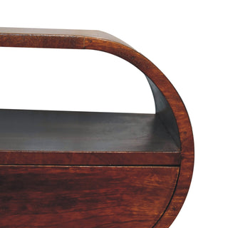 Sunvega Solid Mango Wood Bedside Table with One Drawer and Open Slot
