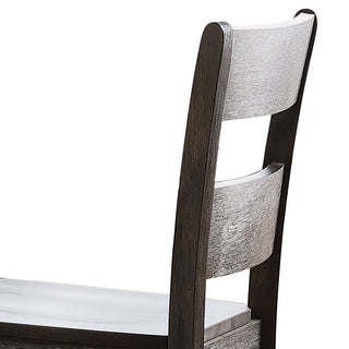 Sunvega Distressed Walnut Counter Height Ladder Back Chair with Scooped Seat (Set of 2)