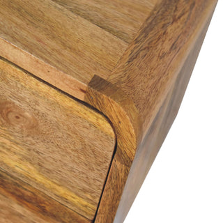 Sunvega Solid Mango Wood Mini Floating Bedside Table with 2 Drawers