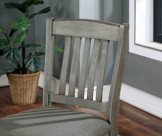 Sunvega Transitional Slat Back Counter Height Chair with Fabric Upholstered Seat
