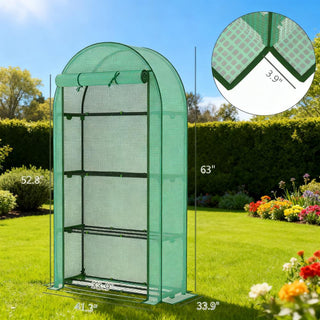 Sunvega Upgraded Walk-in Tunnel Greenhouse with PE Cover and Mesh Door