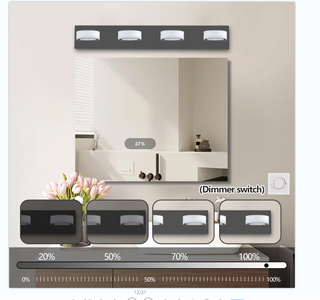 Sunvega Modern 7-Light LED Vanity Fixture with Acrylic Shades and Chrome Finish