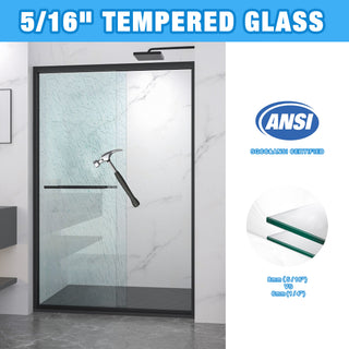 Sunvega 56-60"x58" Adjustable Aluminum Frame Double Sliding Bathtub Screen