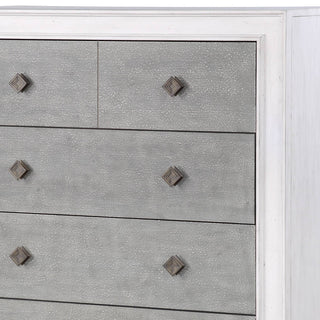 Sunvega Transitional Rustic Gray and Weathered White Finish Chest with Felt Lining