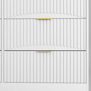 Sunvega Modern Wavy Pattern 6-Drawer Dresser with Ample Storage for Bedroom