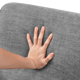 Sunvega Modern Gray Chenille Loveseat with Pocket Coils and Solid Wood Legs