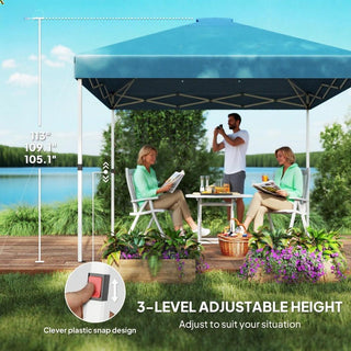 Sunvega Pop Up Canopy Tent with Two Half Sidewalls and Wheeled Carry Bag