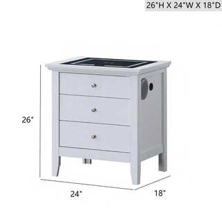 Sunvega Fully Assembled Nightstand with USB Charging and Two Integrated Speakers