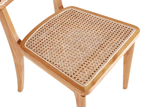 Sunvega Modern Industry Chic Cane Dining Chair Set of 2 for Dining Room