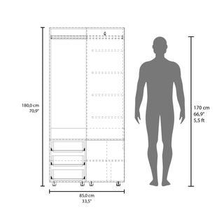 Sunvega Space-Saving Corner Armoire for Bedroom with Multiple Storage Compartments
