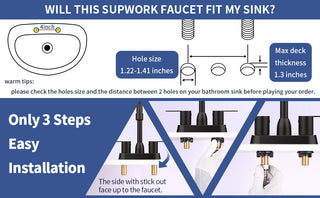 Sunvega Oil Rubbed Bronze Centerset Two Handle Bathroom Sink Faucet