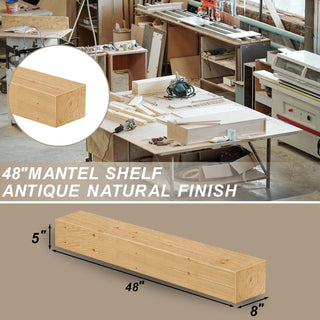 Sunvega Handcrafted Pine Wood Fireplace Mantel Shelf with Distinctive Wood Grain