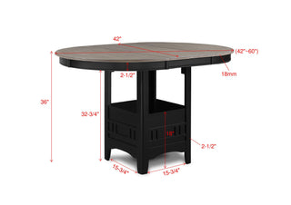 Sunvega Contemporary 18" Extendable Leaf Storage Table with Two-Tone Chalk Gray Finish