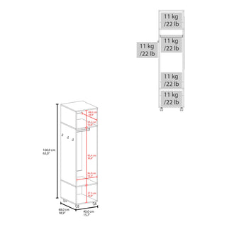 Sunvega Wenge 3-Shelf Wardrobe with Mirror and Open Storage for Bedroom