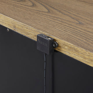 Sunvega 2 Drawer Nightstand with USB Charging Ports in a Softer Modern Latte Finish